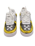 Sneakers AF1 blanches noires et jaunes Off White Cartoon customisées