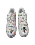Sneakers AF1 blanches et multicolores Richie rich customisées