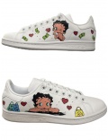 Sneakers Stan Smith blanches "Betty Boop" customisées